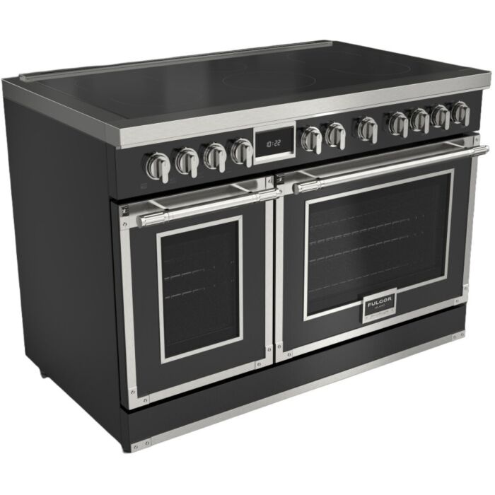 48 In. Induction Range Fulgor Milano F4EIR486CS1-BK  Black  6 Burners     Capacity 4.34 cubic feet  1400 + 600 W Watts  Width 48 inches
