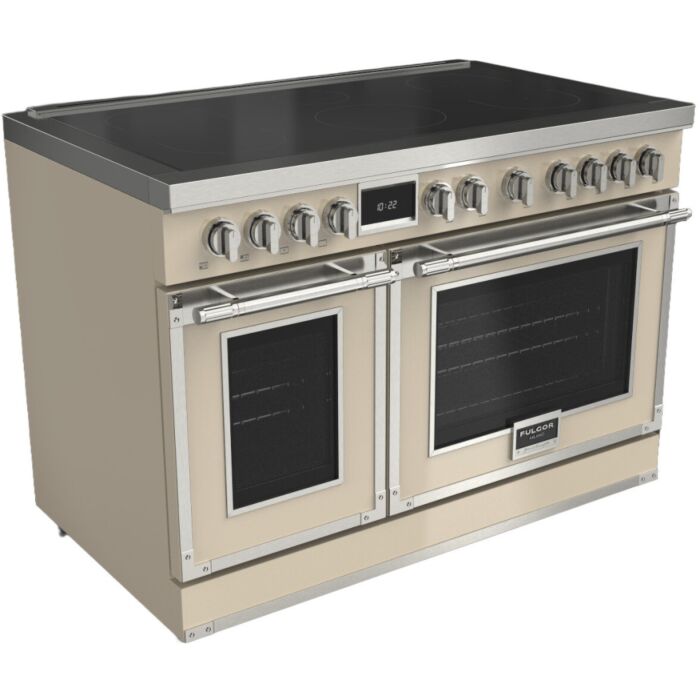 48 In. Induction Range Fulgor Milano F4EIR486CS1-IV  Ivory  6 Burners     Capacity 4.34 cubic feet  1400 + 600 W Watts  Width 48 inches