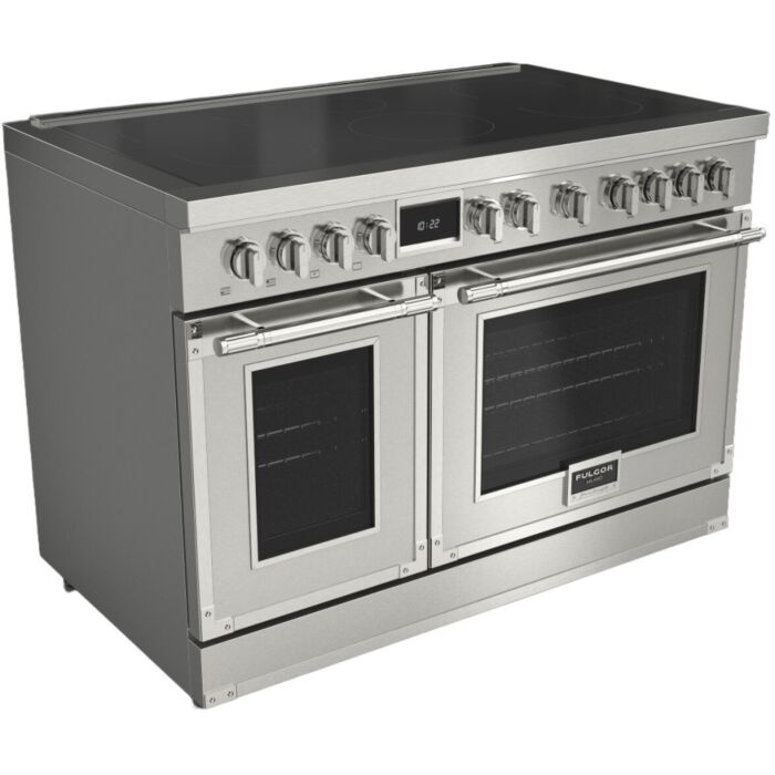 48 In. Induction Range Fulgor Milano F4EIR486CS1-SS  Stainless  6 Burners     Capacity 4.34 cubic feet  1400 + 600 W Watts  Width 48 inches