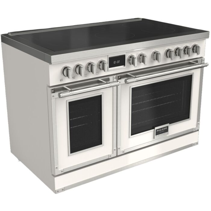 48 In. Induction Range Fulgor Milano F4EIR486CS1-WH  White  6 Burners     Capacity 4.34 cubic feet  1400 + 600 W Watts  Width 48 inches