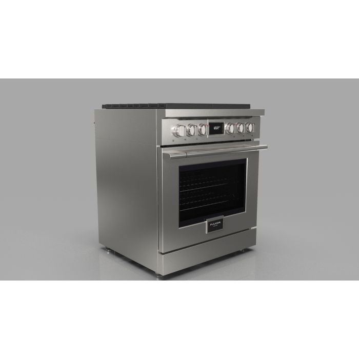 30 In. Gas Range Fulgor Milano F4PDF304S1  Stainless  4 Burners     Capacity 4.4 cubic feet  3000 Watts  Width 30 inches
