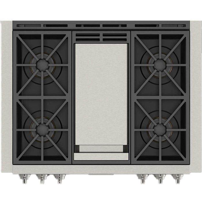 36 In. Gas Range Fulgor Milano F6GRT364GS1  Stainless  4 Burners       Width 36 inches