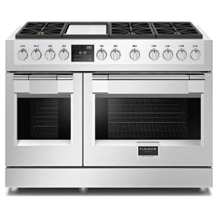 48 In. Gas Range Fulgor Milano F6PDF486GS1  Stainless  6 Burners     Capacity 4.4 cubic feet 0  Width 48 inches
