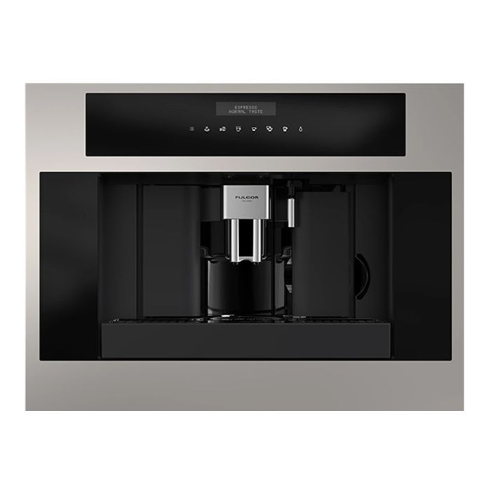 Built-in Espresso machineFulgor Milano F7BC24S1  Coffee Bean Capacity (oz) 7  Tank Capacity (Gal):0.48 Installation type Built-in