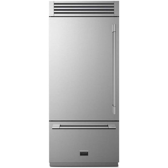 Refrigerator Fulgor Milano F7PBM36S2-L Stainless  Capacity 18.5 cubic feet Bottom Freezer / Drawer   width 36 inches
