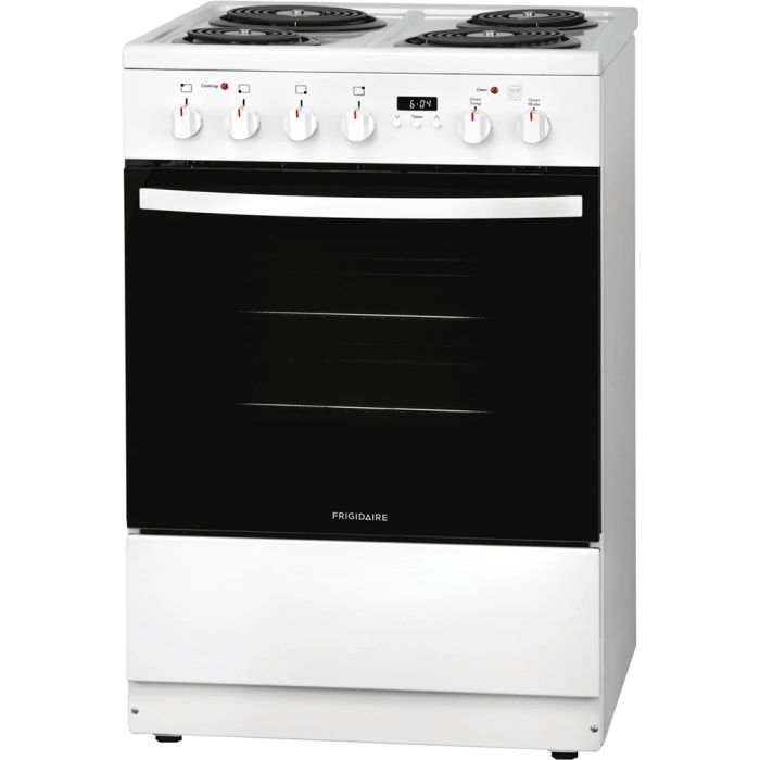 24 In. Coil Range Frigidaire FCFC241CAW  White  4 Burners      1 000 Watts  Width 24 inches