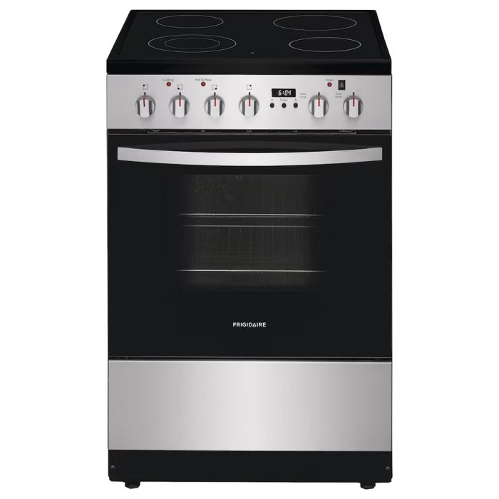 24 In. Ceramic Glass Range Frigidaire FCFE242CAS  Stainless  4 Burners       Width 24 inches