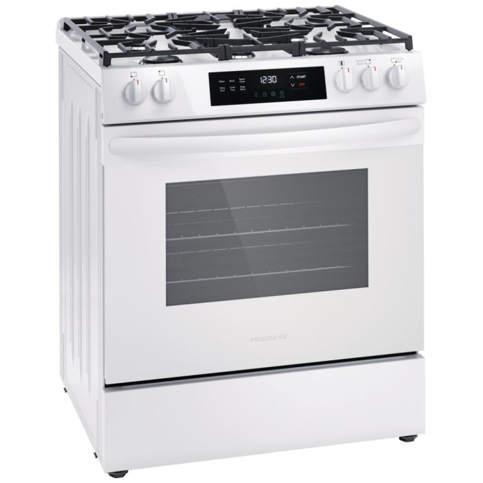 Gas ventilation range 30 In. Frigidaire FCFG3062AW White with integrated ventilation  5 Burners   1,400 watts  Width  30 inches