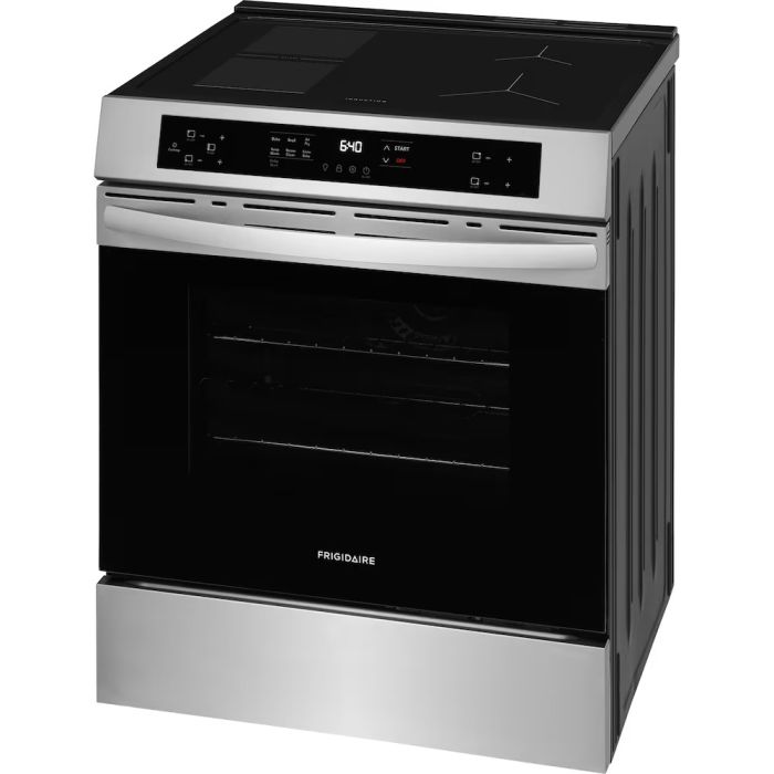 Cuisinière 30 Po. Induction Frigidaire FCFI308CBS  Inox 4 bruleurs     Capacité 5.3 pieds cubes 2,500 Watts  largeur 30 pouces