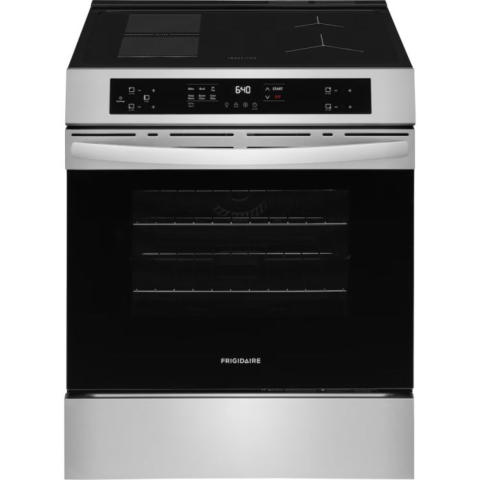 30 In. Induction Range Frigidaire FCFI308CBS  Stainless  4 Burners     Capacity 5.3 cubic feet  2,500 Watts  Width 30 inches