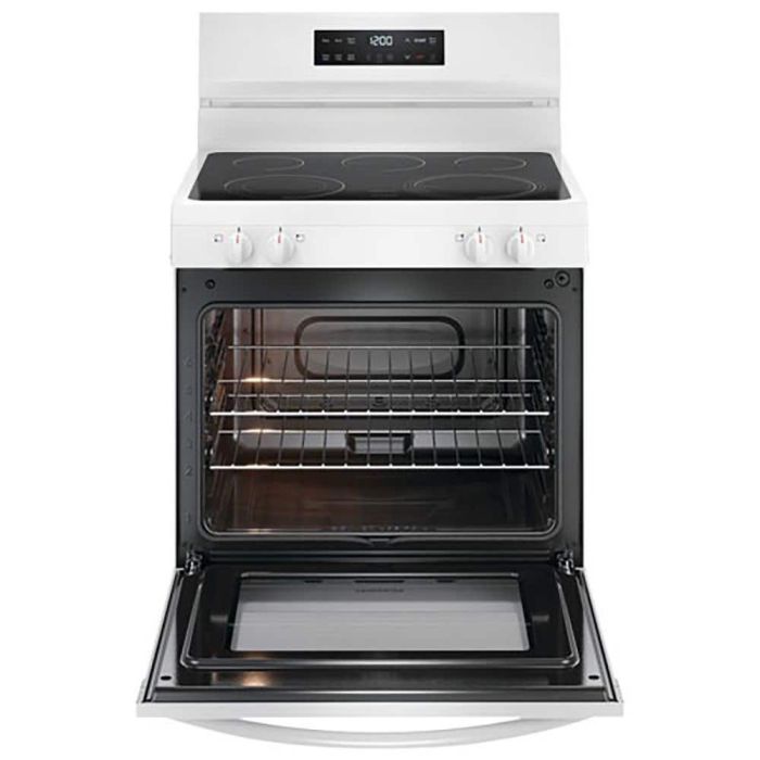 30 In. Ceramic Glass Range Frigidaire FCRE306CAW  White  5 Burners     Capacity 5.3 cubic feet  2500W Watts  Width 30 inches