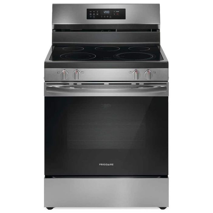 Cuisinière 30 Po. Vitrocéramique Frigidaire FCRE308CAS  Inox 5 bruleurs     Capacité 5.3 pieds cubes 2500W Watts  largeur 30 pouces