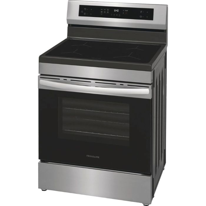 30 In. Induction Range Frigidaire FCRI306CAS  Stainless  4 Burners     Capacity 5.3 cubic feet  2,500 Watts  Width 30 inches