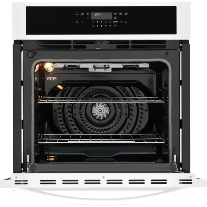Four mural  Frigidaire FCWS2730AW Blanc   Capacité  3.8 pieds cubes  2500 Watts  Encastrable largeur 27 pouces