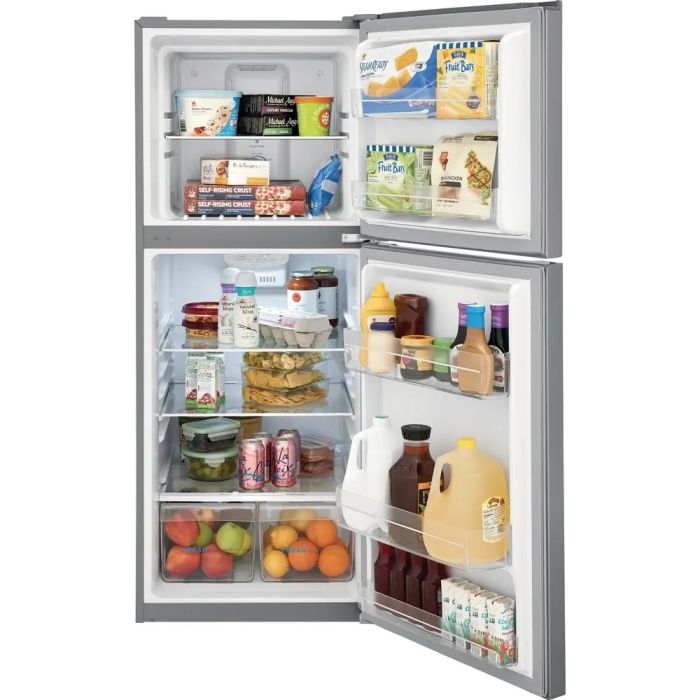 Refrigérateur Frigidaire FFET1222UV Inox Congélateur en haut largeur 24 pouces Capacité 11.6 pieds cubes