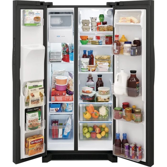 Refrigerator Frigidaire FRSS2323AD Black Stainless   Side by Side   width 34 inches