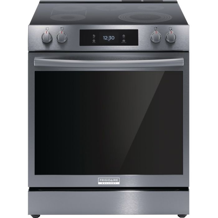 30 In. Ceramic Glass Range Frigidaire Gallery GCFE306CBD  Black Stainless   5 Burners     Capacity 5.4 cubic feet  3 500 Watts  Width 30 inches