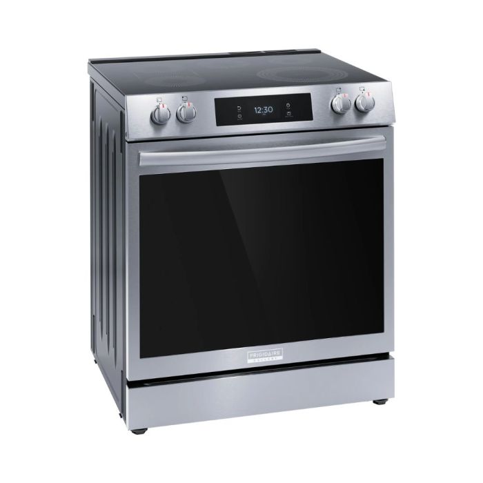 30 In. Ceramic Glass Range Frigidaire Gallery GCFE306CBF  Stainless  5 Burners     Capacity 6.4 cubic feet  2500W Watts  Width 30 inches