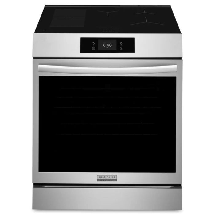 30 In. Induction Range Frigidaire Gallery GCFI307CBF  Black  5 Burners     Capacity 6.2 cubic feet  2,500 Watts  Width 30 inches
