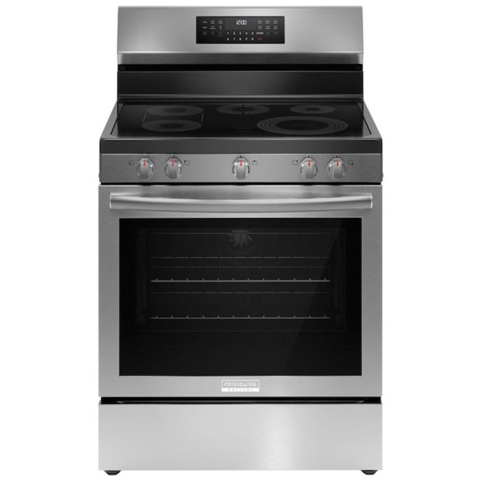 Cuisinière 30 Po. Vitrocéramique Frigidaire Gallery GCRE306CBF  Inox 5 bruleurs     Capacité 5.3 pieds cubes 2500W Watts  largeur 30 pouces