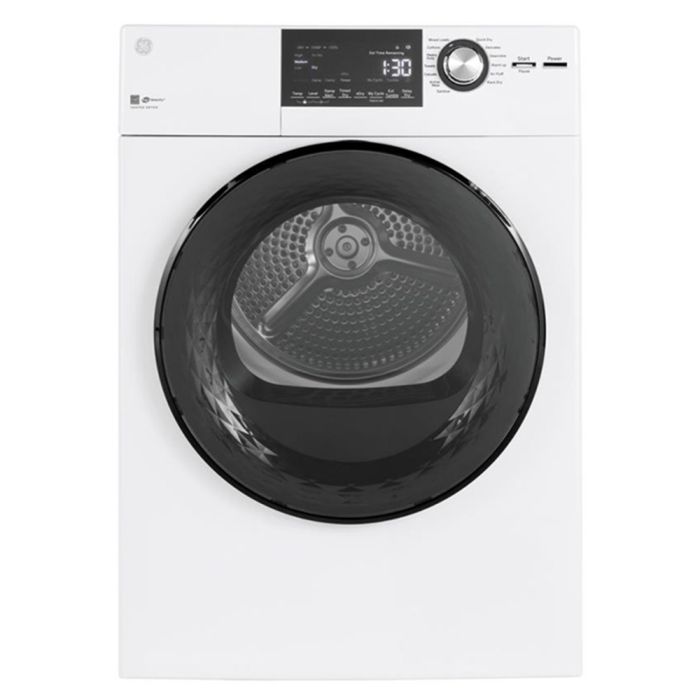 Sécheuse GE GFD14JSINWW 4.1 pi. cu.   Capacité  4.1 pieds cubes  Cycles 13   Superposable   Système de séchage Ventilé