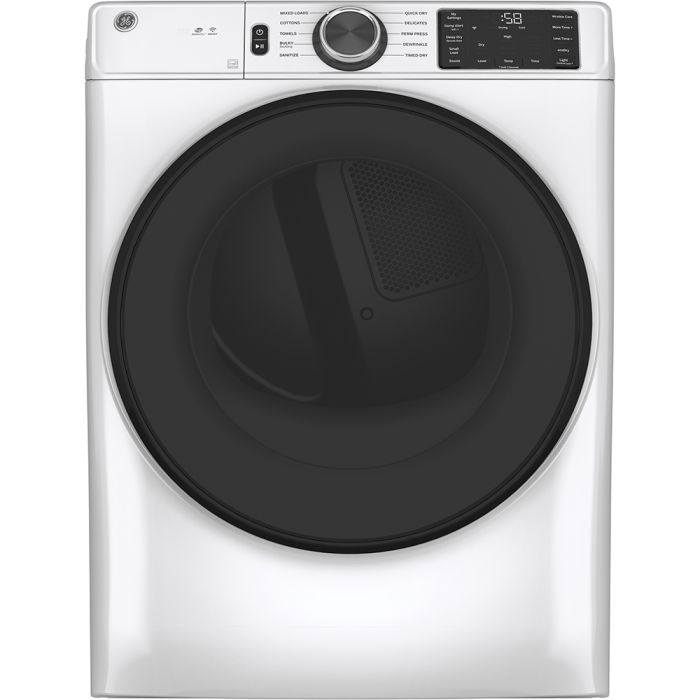 Dryer GE GFD55ESMNWW 7.8 cu. ft. in White  Capacity 7.8 cubic feet Cycles 10   Stackable  Drying system Ventilated