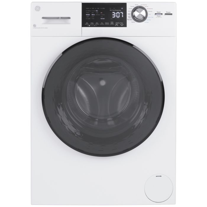 All-in-one Washer Dryer GE, 2.8 cu.ft., GFQ14ESSNWW Capacity 2.8 cubic feet  14 washing cycles   Condensation drying system width 24 inches