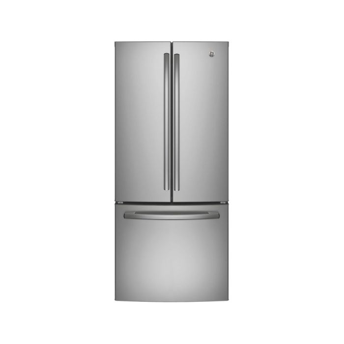 Refrigérateur GE GNE21DYRKFS Inox Portes françaises largeur 30 pouces Capacité 20.8 pieds cubes