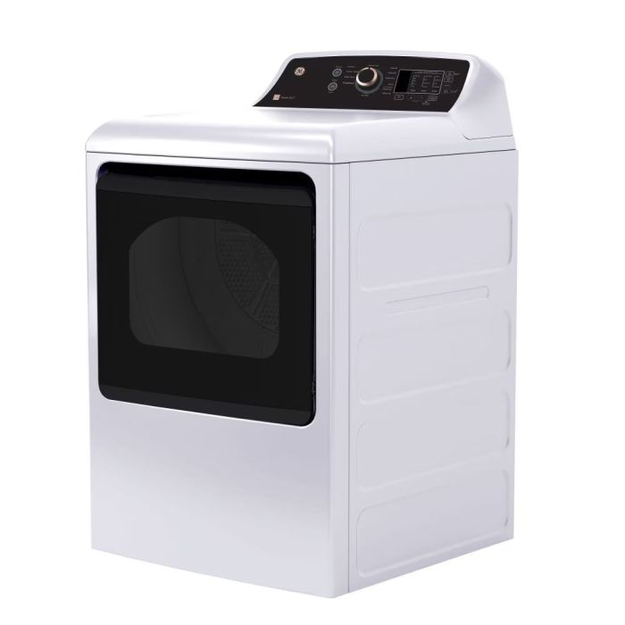 Sécheuse GE GTD69EBPYWR 7.4 pi. cu.   Capacité  7.4 pieds cubes  Cycles 14   Autoportant   Système de séchage Ventilé