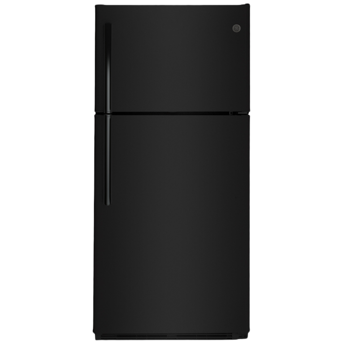 Refrigérateur GE GTS18FTLKBB Noir Congélateur en haut largeur 30 pouces Capacité 18.2 pieds cubes