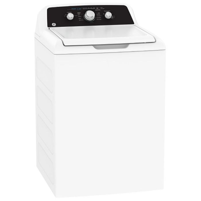 Laveuse GE Chargement vertical GTW334BMRWS 4.4 pi. cu.   Capacité 4.4 pieds cubes  11 cycles   Autoportant   cuve Acier Inoxydable