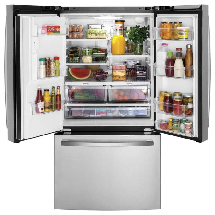 Refrigerator GE GYE21JYMFS Stainless  Capacity 20.6 cubic feet French Door   width 36 inches