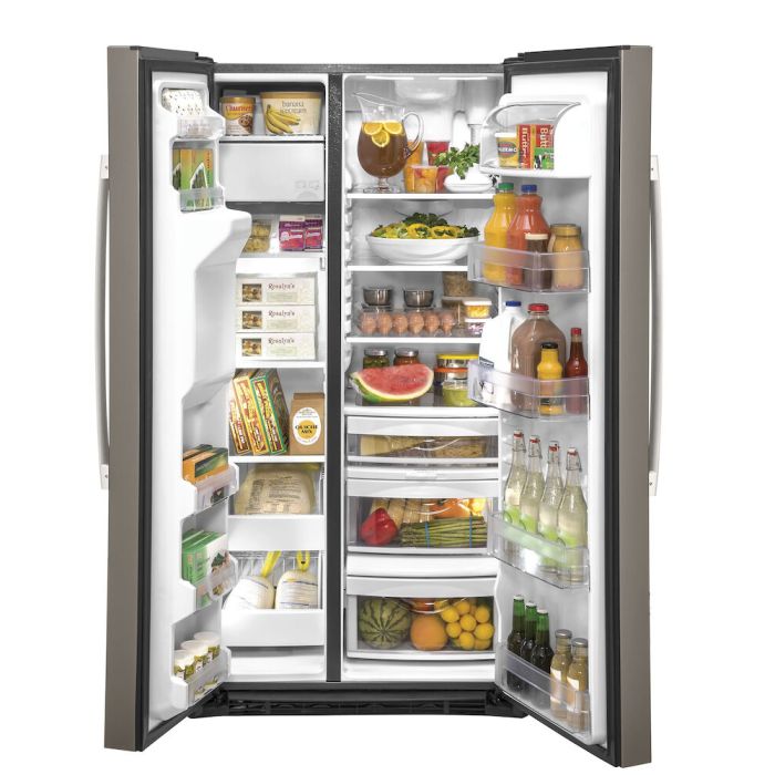 Refrigerator GE GZS22IMNES Slate  Capacity 21.8 cubic feet Side by Side   width 36 inches