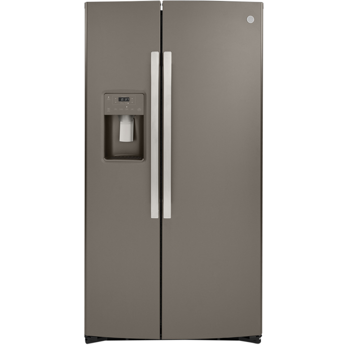 Refrigérateur GE GZS22IMNES Ardoise Côte à côte largeur 36 pouces Capacité 21.8 pieds cubes
