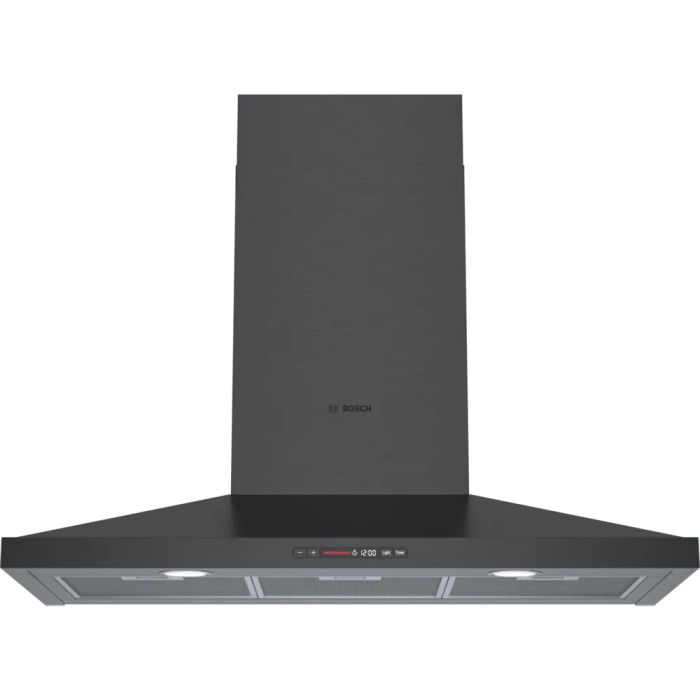 43 In. Chimney Hood  600 Cubic feet per minute Bosch HCP86641UC Black Stainless   Wall-mount  600 cubic feet per minute