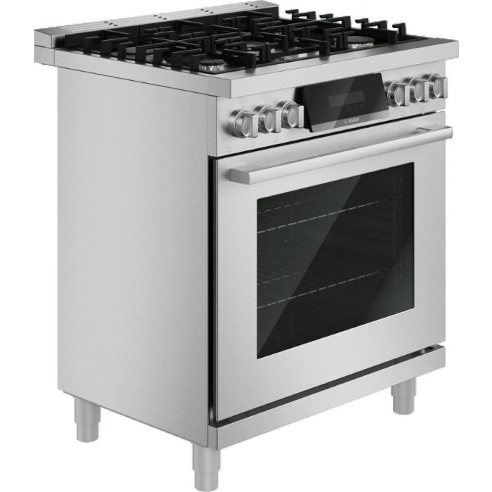 Cuisinière 30 Po. Gaz Bosch HGS8057UC  Inox 5 bruleurs     Capacité 3.6 pieds cubes   largeur 30 pouces
