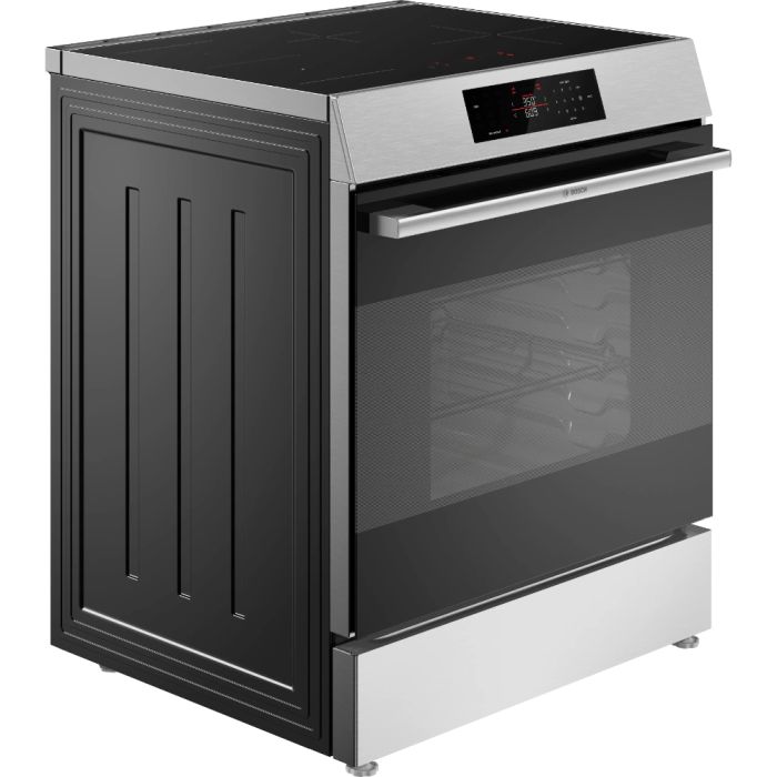 Cuisinière 30 Po. Vitrocéramique Bosch HIF3050MC  Inox 4 bruleurs     Capacité 5.8 pieds cubes   largeur 30 pouces