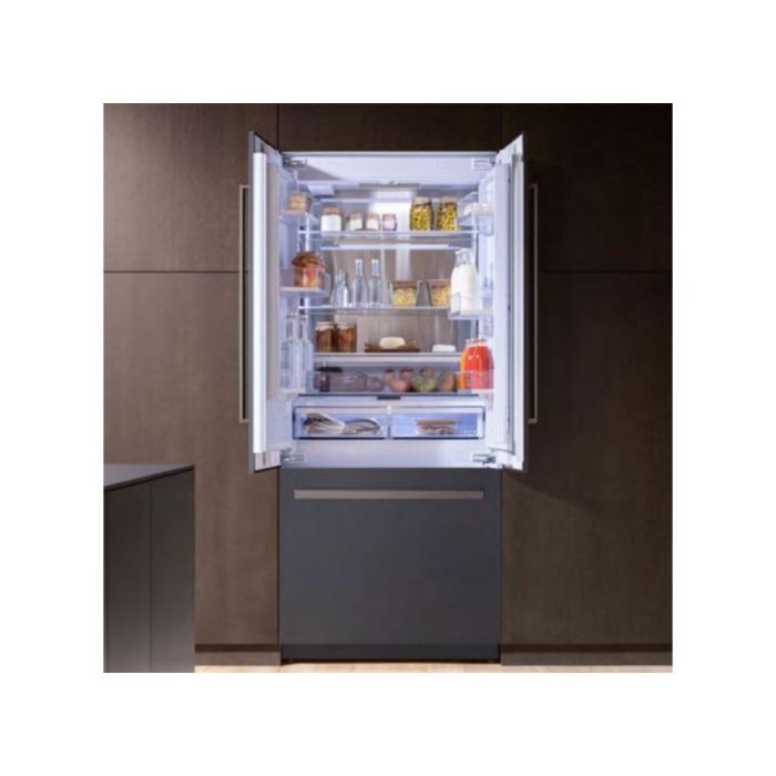 Titanium Handle Kit for 36" French Door Refrigerator Bertazzoni HK36PROFDBTV in Titanium showcased by Corbeil Appliances