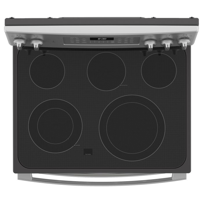 30 In. Ceramic Glass Range GE JBS86SPSS  Stainless  5 Burners     Capacity 6.6 cubic feet  2650 Watts  Width 30 inches