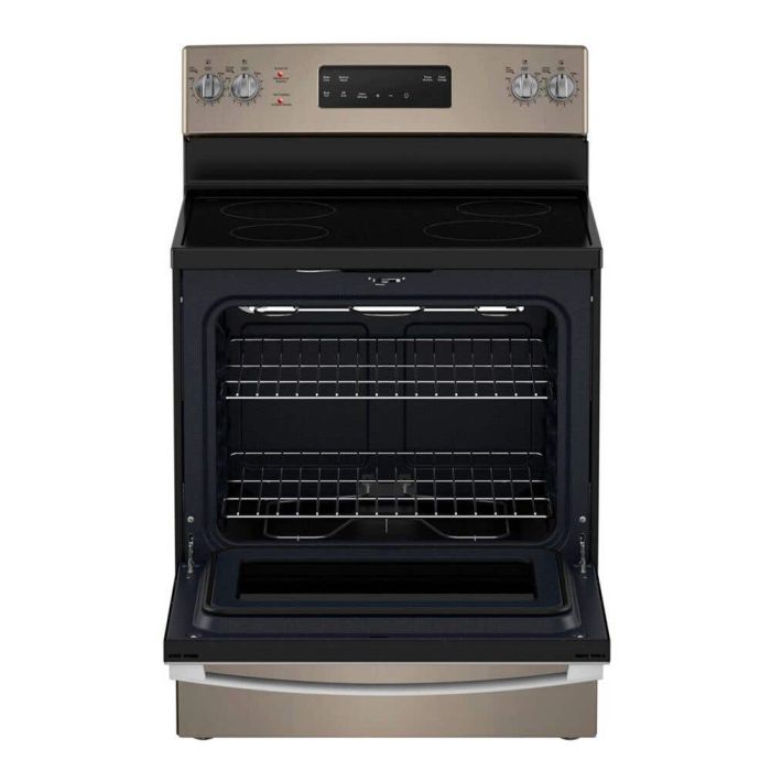 Cuisinière 30 Po. Vitrocéramique GE JCB630ETES  Ardoise 4 bruleurs     Capacité 5 pieds cubes 2850W Watts  largeur 30 pouces
