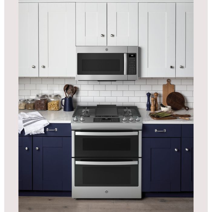30 In. Gas Range GE JCGSS86SPSS  Stainless  5 Burners       Width 30 inches