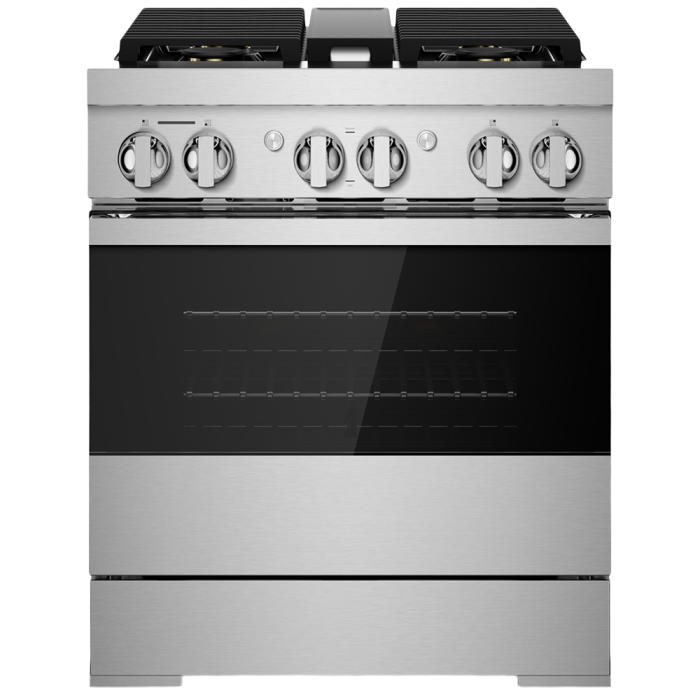 Cuisinière 36 Po. Gaz JennAir JDRP436HM  Inox 6 bruleurs     Capacité 5.1 pieds cubes 3000 Watts  largeur 36 pouces