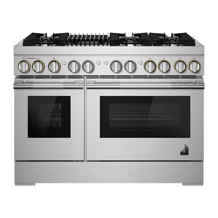48 In. Gas Range JennAir JDRP648HL  Stainless  6 Burners     Capacity 4.1 cubic feet  3000 Watts  Width 48 inches