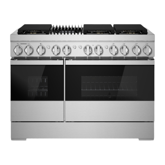 48 In. Gas Range JennAir JDRP648HM  Stainless  6 Burners     Capacity 4.1 cubic feet  3000 Watts  Width 48 inches