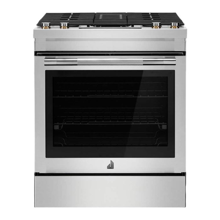 Cuisinière 30 Po. Gaz JennAir JDS1750ML  Inox 4 bruleurs     Capacité 6.2 pieds cubes 3600W Watts  largeur 30 pouces