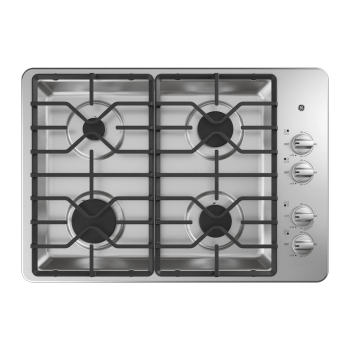 Cuisinière 30 Po. Gaz GE JGP3030SLSS  Inox 4 bruleurs       largeur 30 pouces