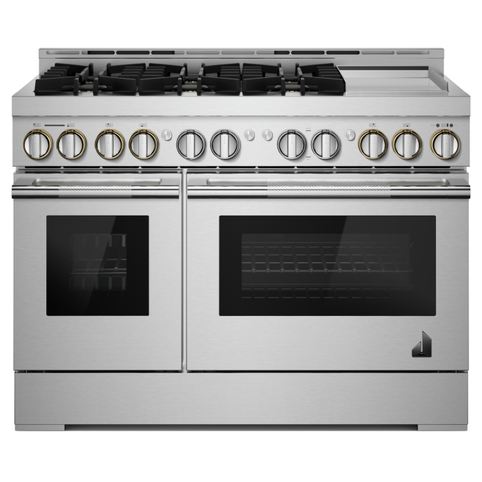 Cuisinière 48 Po. Gaz JennAir JGRP548HL  Inox 6 bruleurs       largeur 48 pouces