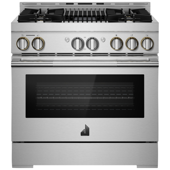 Cuisinière 36 Po. Gaz JennAir JGRP636HL  Inox 5 bruleurs       largeur 36 pouces
