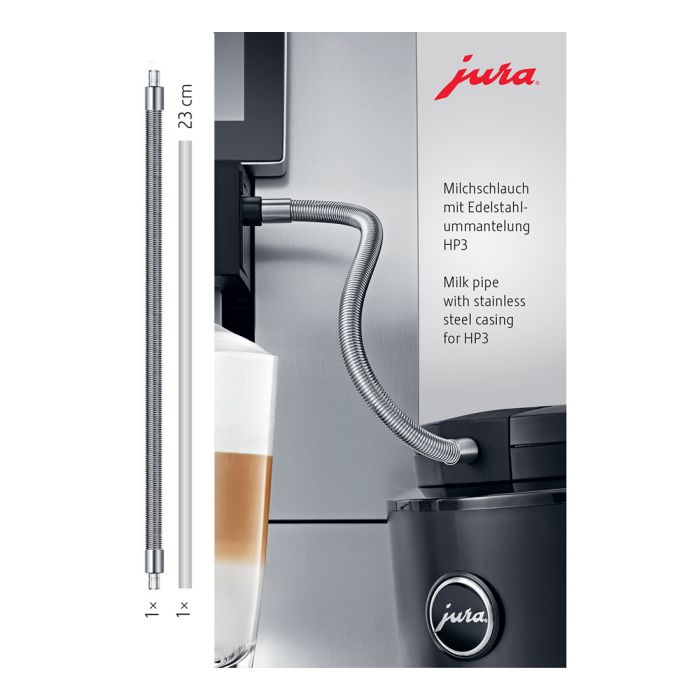 Jura Milk pipe JU24112 Black Stainless in Black Stainless  showcased by Corbeil Appliances