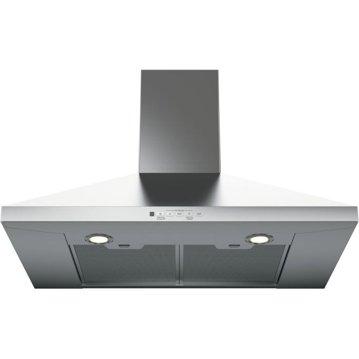 Hotte Cheminée 30 Po. 350 Pieds cubes par minute GE JVW5301SJSSC Inox Installation Hotte sous cabinet  350 pieds cubes par minute